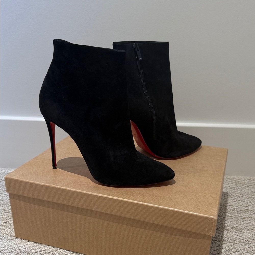 Christian Louboutin Black Heeled Boots Size 42